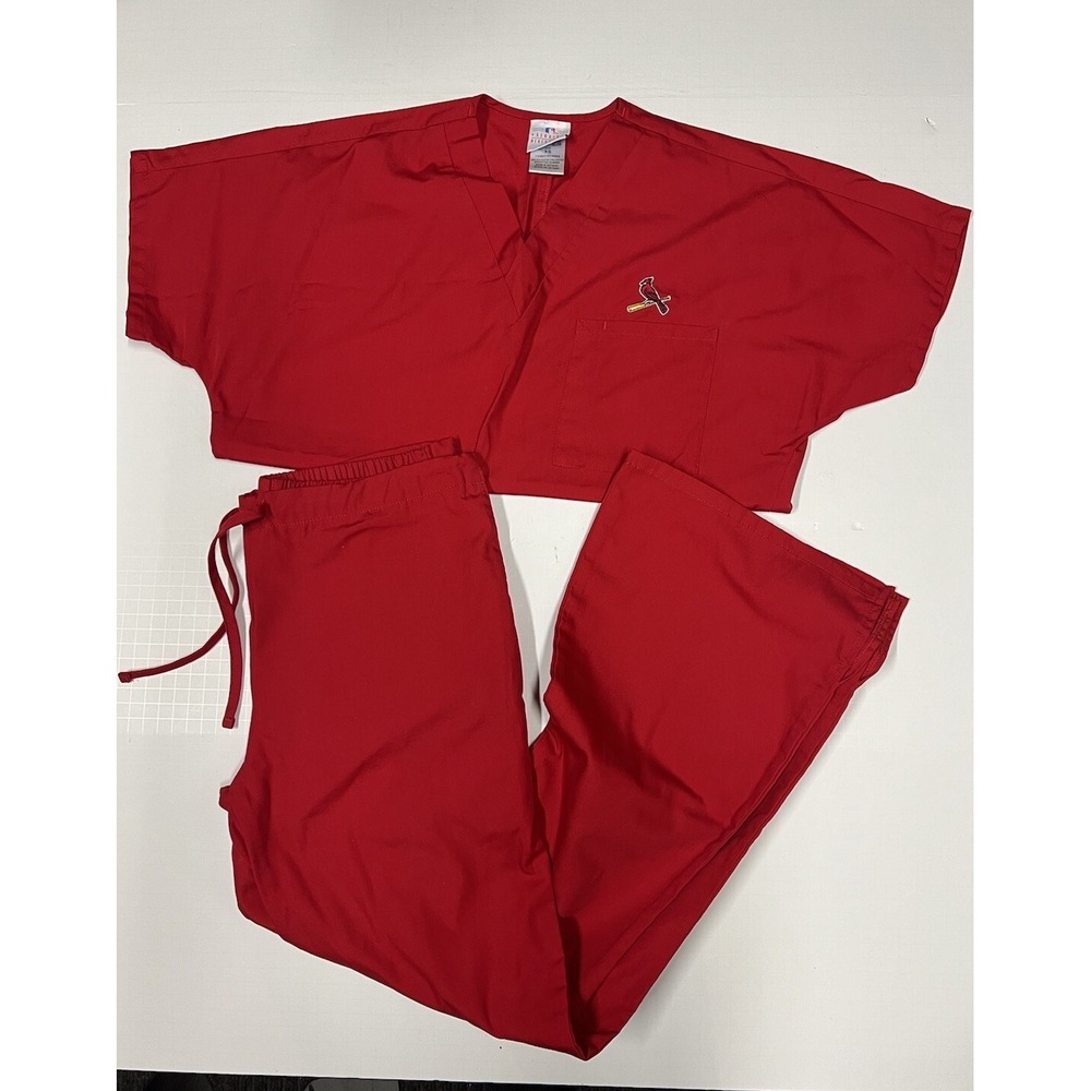 Size XS SET Cherokee Uniforms Scrub Top‎ Bottoms St Louis Cardinals MLB Baseball